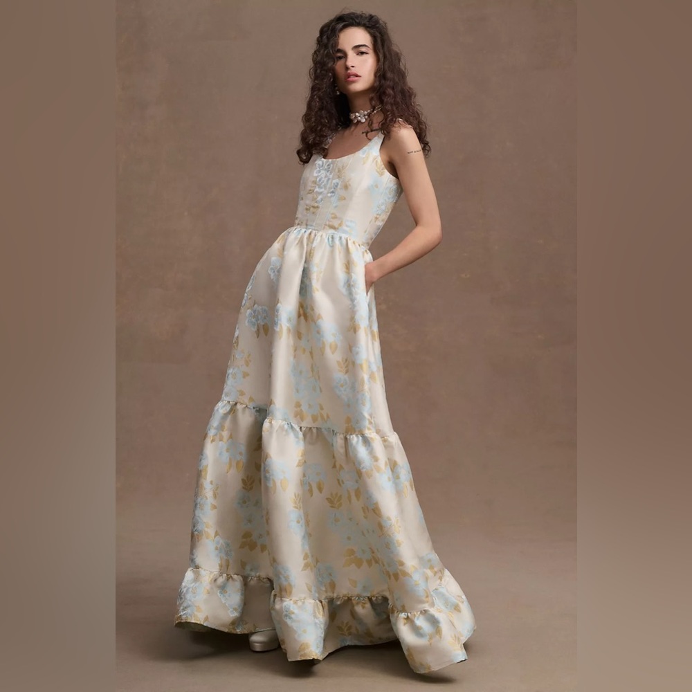V. Chapman Avery Tiered A-Line Corset Gown